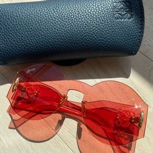 LOEWE | Orange Frameless Sunglasses w Gold Anagram